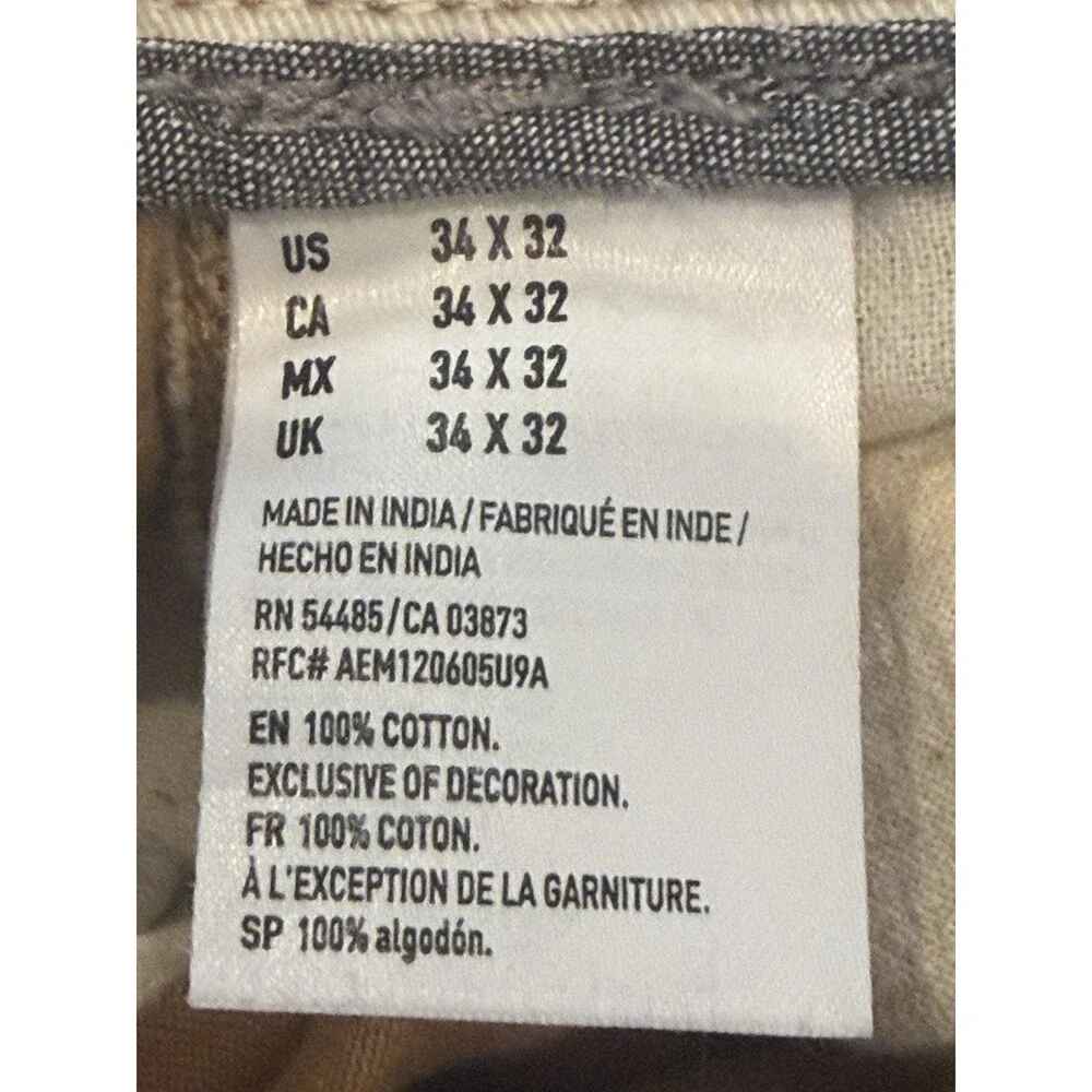 American Eagle Pants Men’s 34x32 Tan Relaxed Straight Khakis